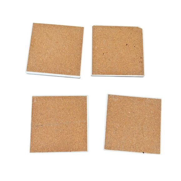 Set Of 4 Inspirational Faith Hope Love Family Wooden Coasters With Cork Bottom - Picture 3 of 3